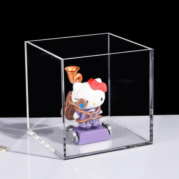 Custom clear doll display storage box cover 2001