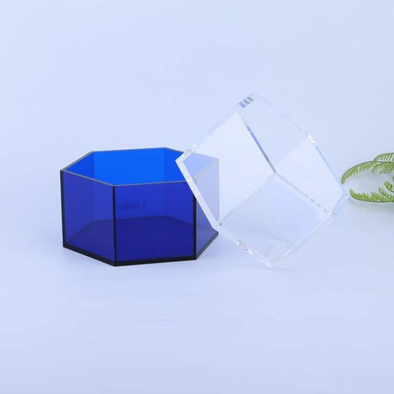 Customized  octagonal acrylic hexagon storage box with lid 2120