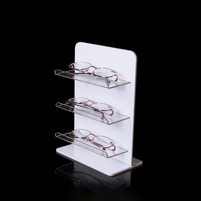 3 tiers white acrylic eyeglasses display stand 5105