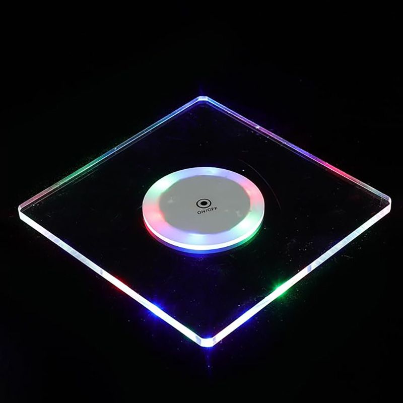 LED coasters for drinks, On/Off LED drinking coasters, Waterproof Light up coasters for drinks