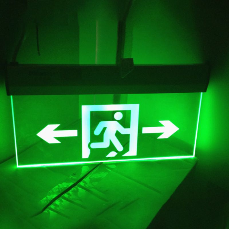 LED + Acrylic Sheet with etched Fire exit sign LED-02