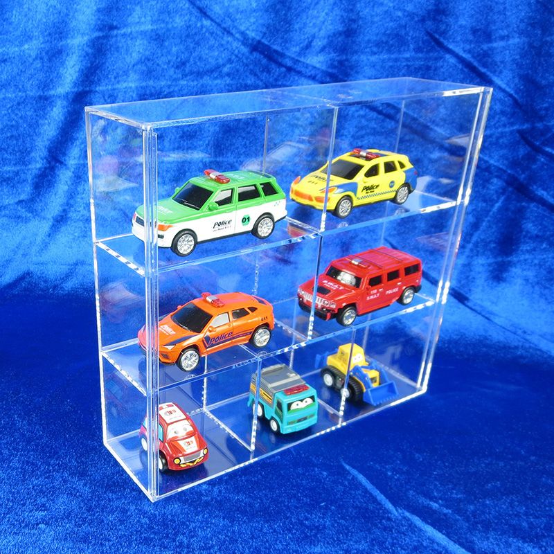 Custom clear acrylic 7 compartment dispay shelf 6149