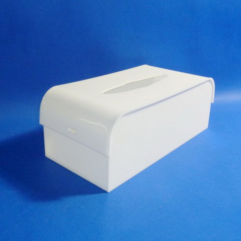 Custom white acrylic tissue box holder 6169