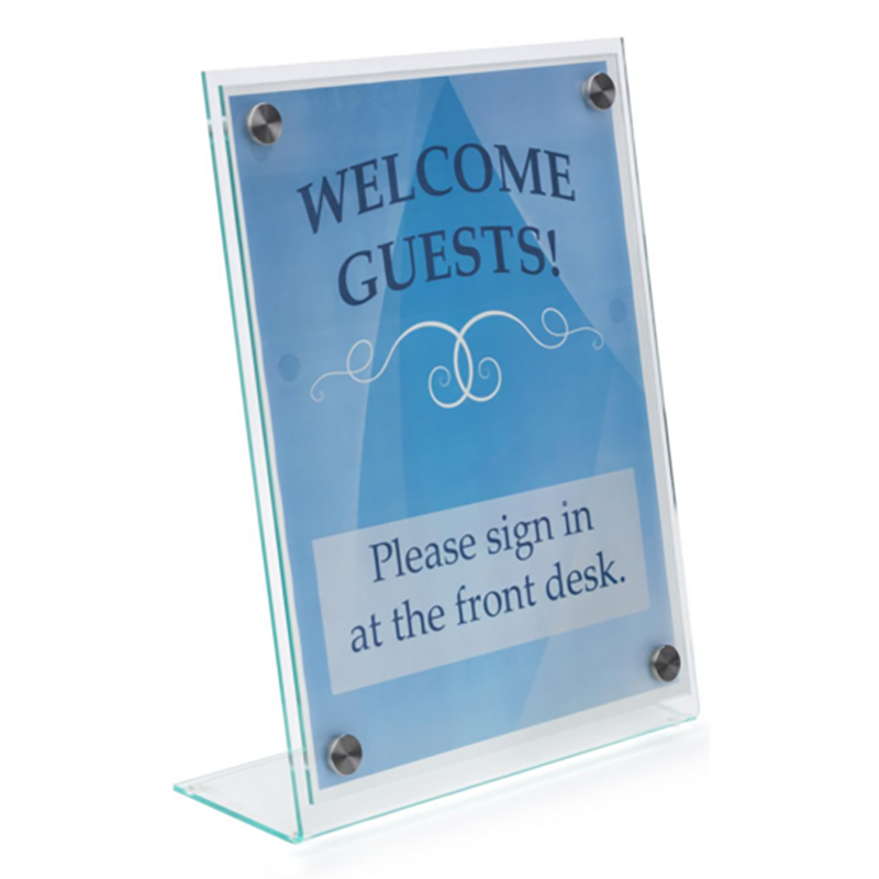  Countertop slant back acrylic sign holder with scew 8157