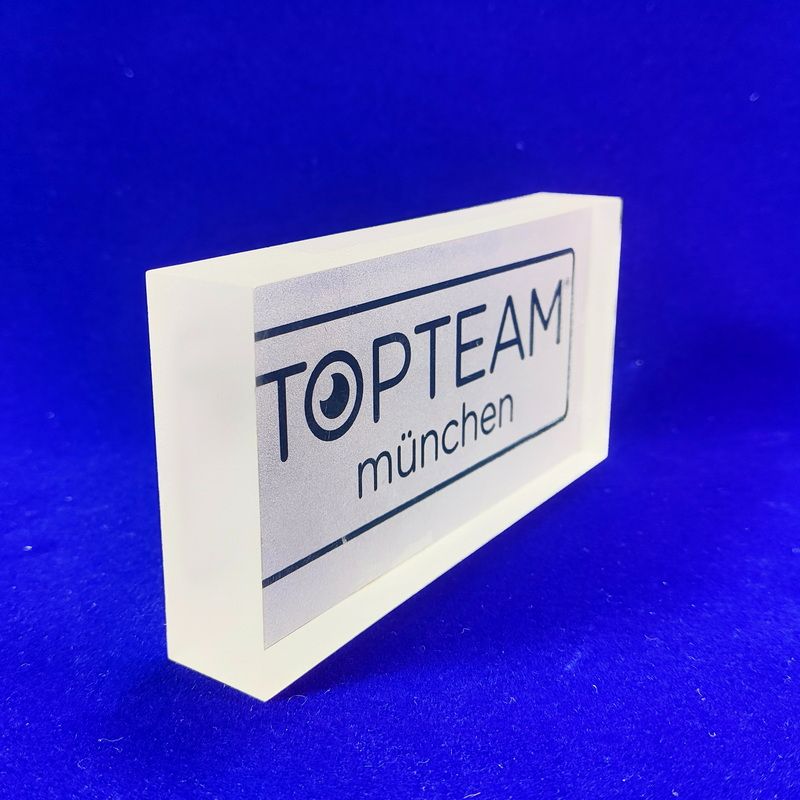 Clear custom acrylic sign block 7182