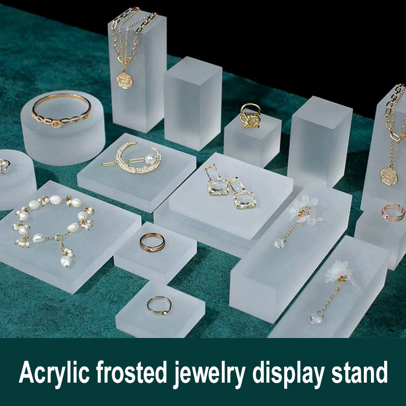 Acrylic plexiglass frosted milky white display base, jewelry display stand