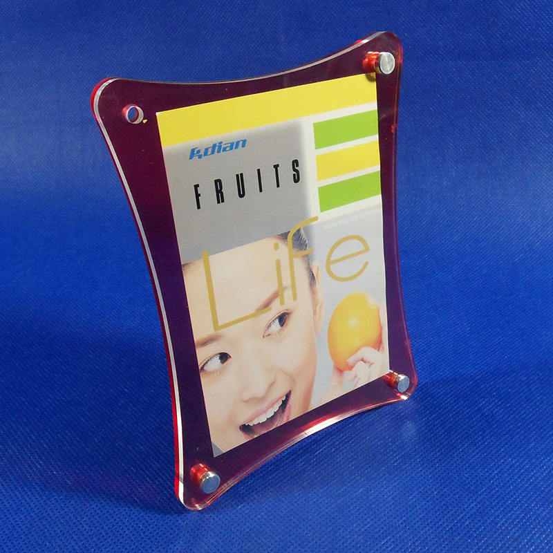 Round Corner Acrylic Photo Frame Stand, Screw Acrylic Picture Display Frame Home Decor Photo Frame 1121