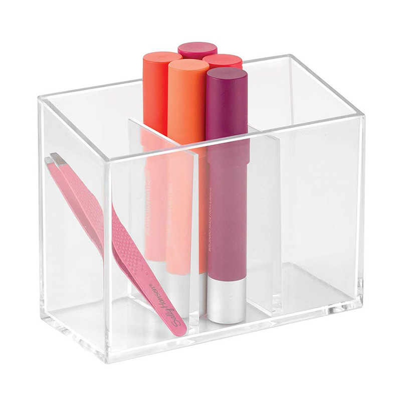 Clear acrylic 3 compartment pen/eyeliner/lipstick holder 6136