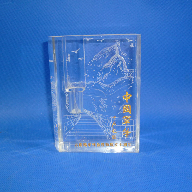 Memory acrylic block for 10 year military service 7121