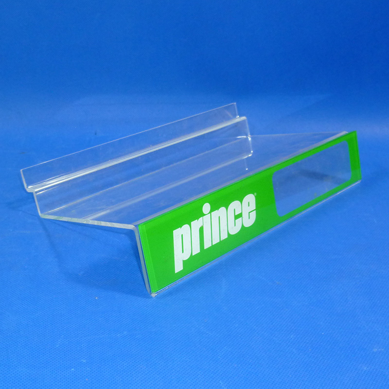 Slatwall acrylic displays,Clear acrylic shoe shelf for display slatwall panel 7125