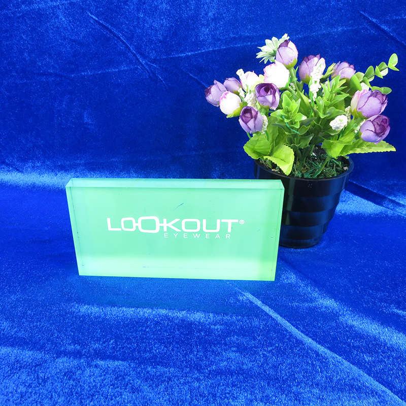 Countertop acrylic brand sign block,glass block,display block 7130