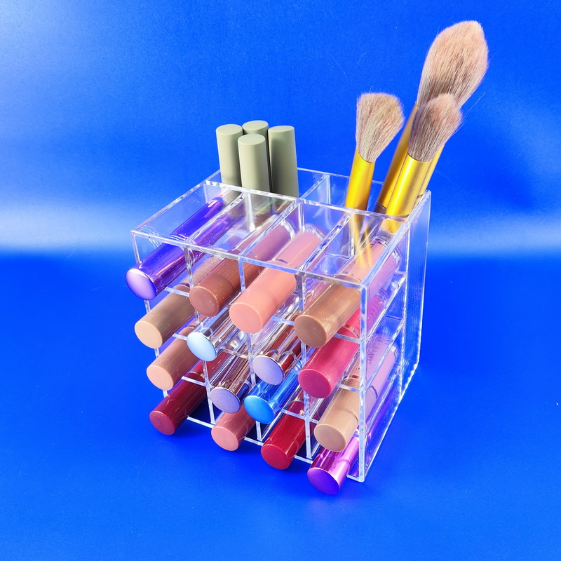 Cosmetic brush Lipstick storage box with 12 grids| Lipstick storage and 2 compartments 3235