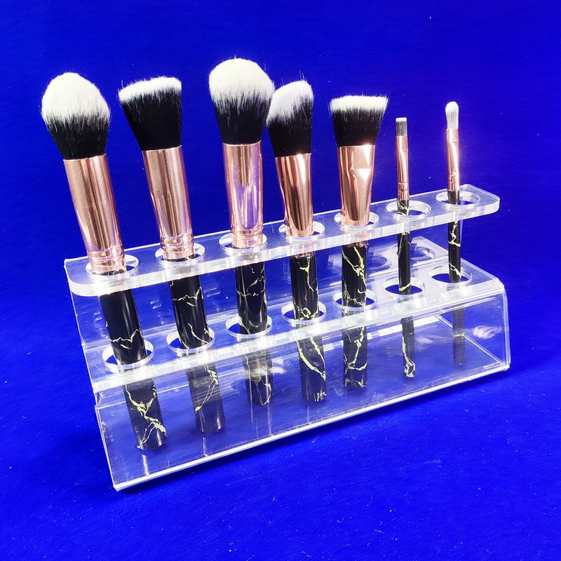 7-hole cosmetic brush drying holder, Acrylic makeup brushes stand holder 3196