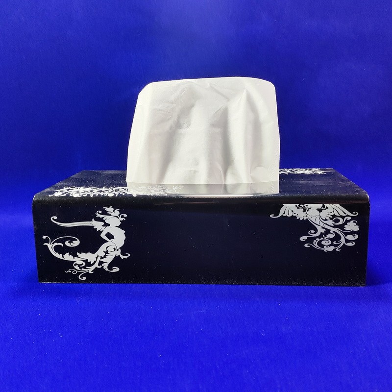 Black acrylic tissue box holder, Rectangle tissue box cover 6A06