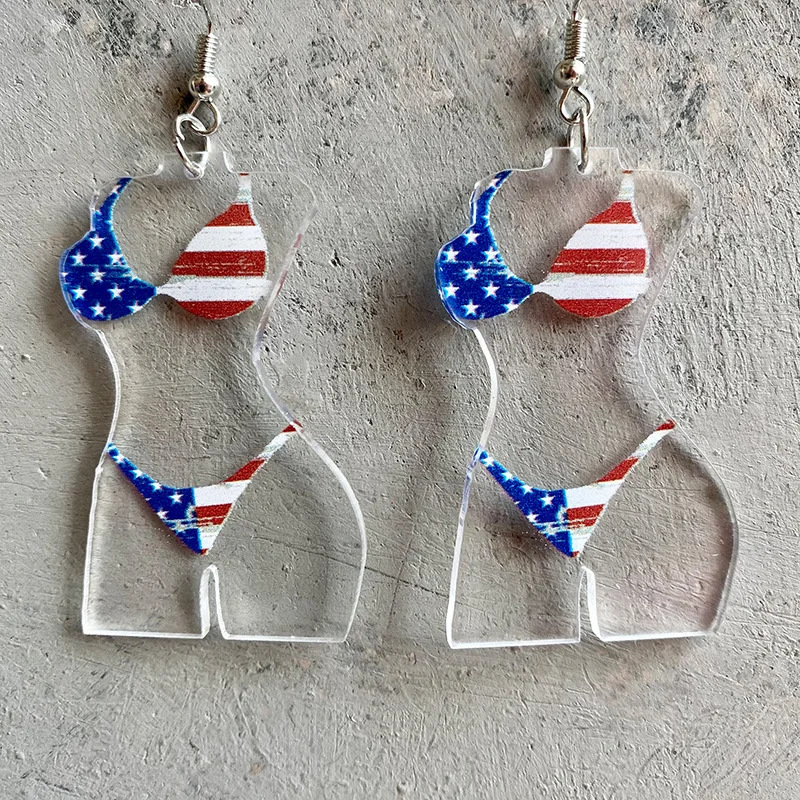 Acrylic stud earrings for Independence Day 4145