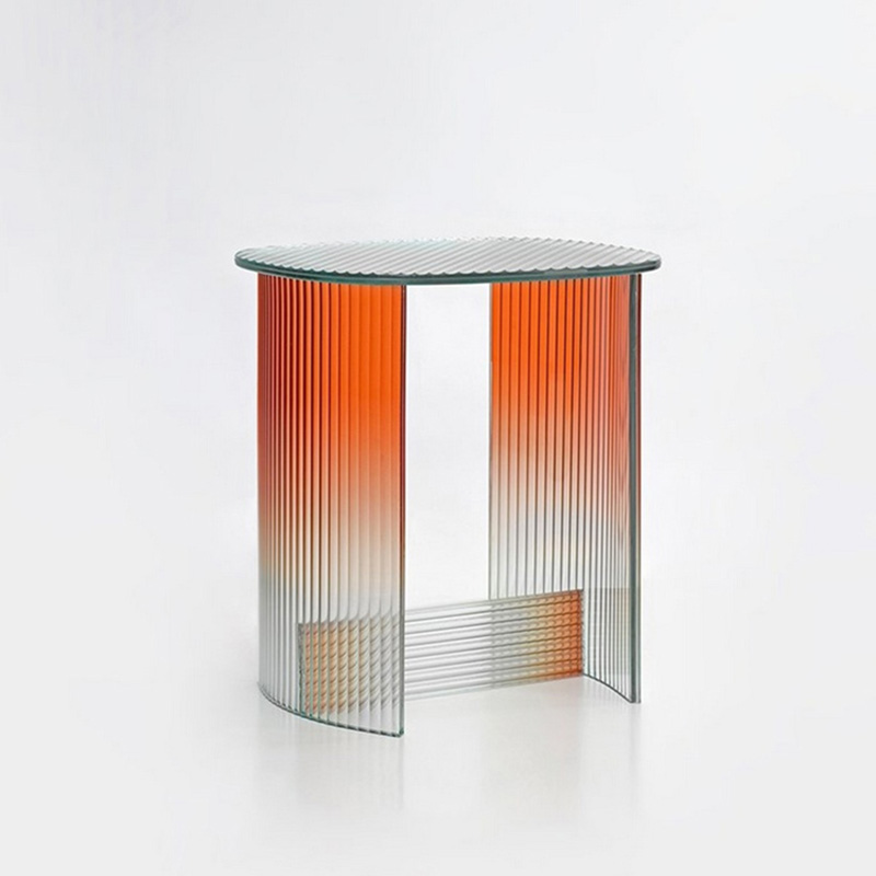 Striped gradient acrylic side table 5A91