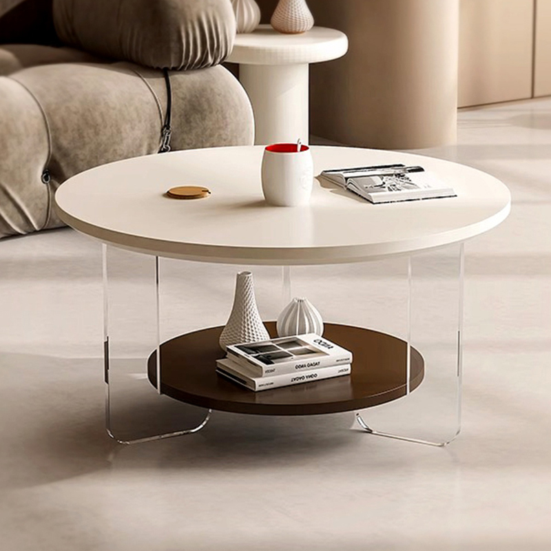 Round double-walled acrylic coffee table 5E19