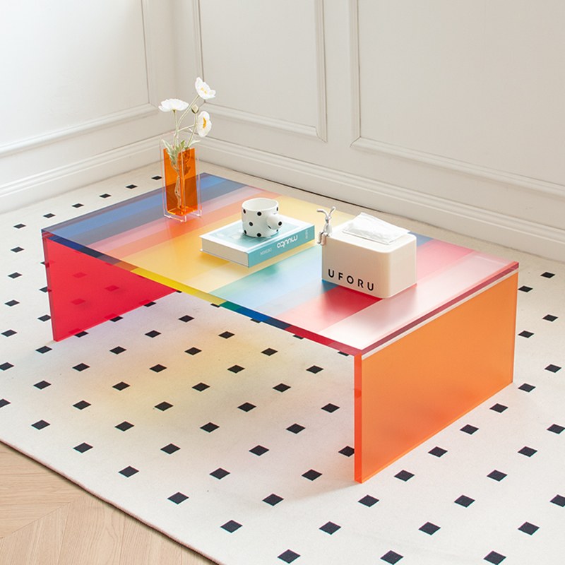 Rainbow color acrylic coffee table 5E20