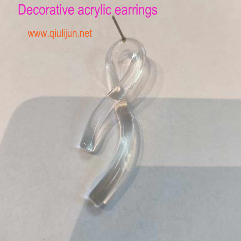 Decorative clear acrylic earrings 4137