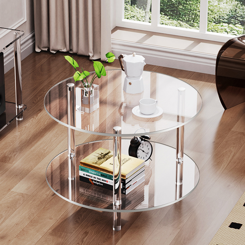 Simple round clear acrylic coffee table 5E26