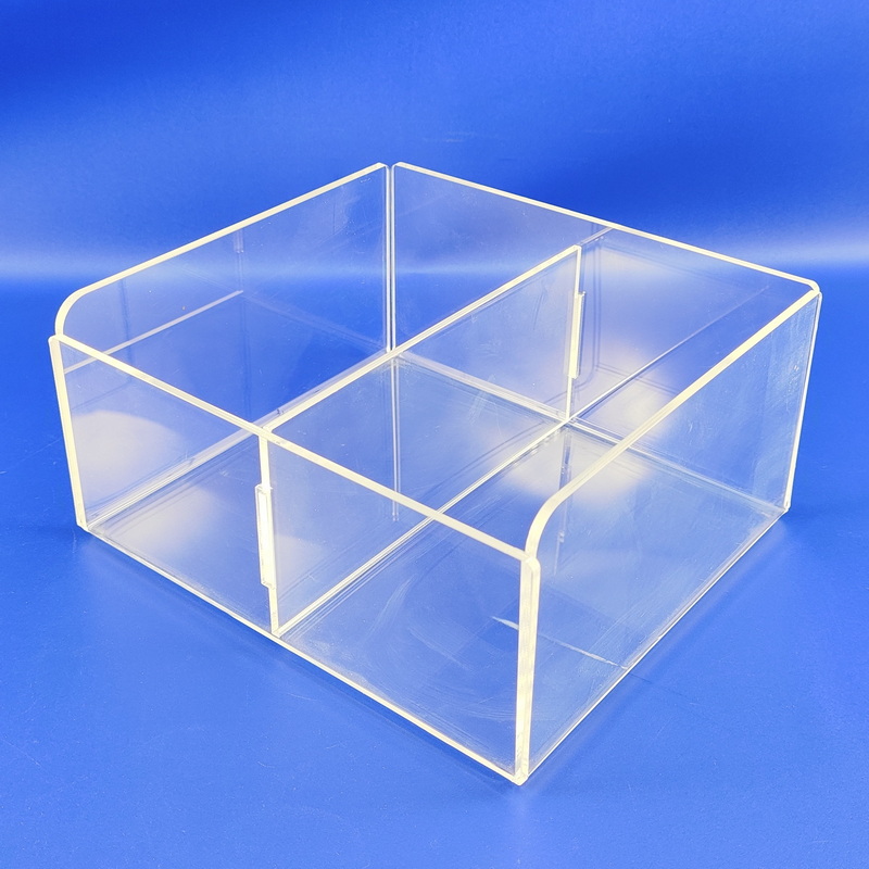 Clear 2 compartment acrylic bin case 2238