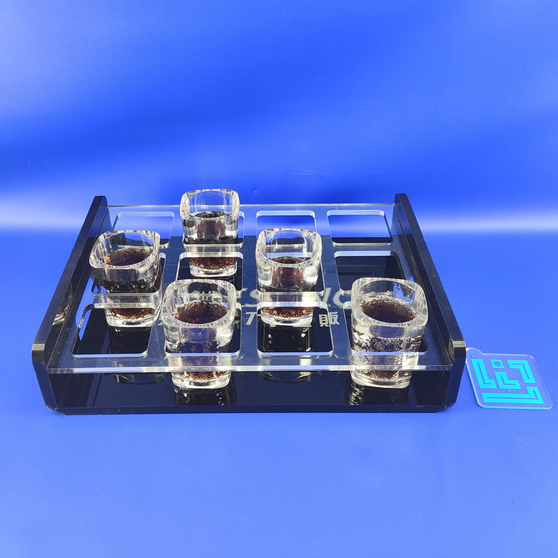 Acrylic shot glass holder, Shot glass serving tray 8193