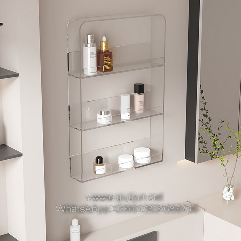 Wall mounted 3/4 tiers acrylic shelf 5E61