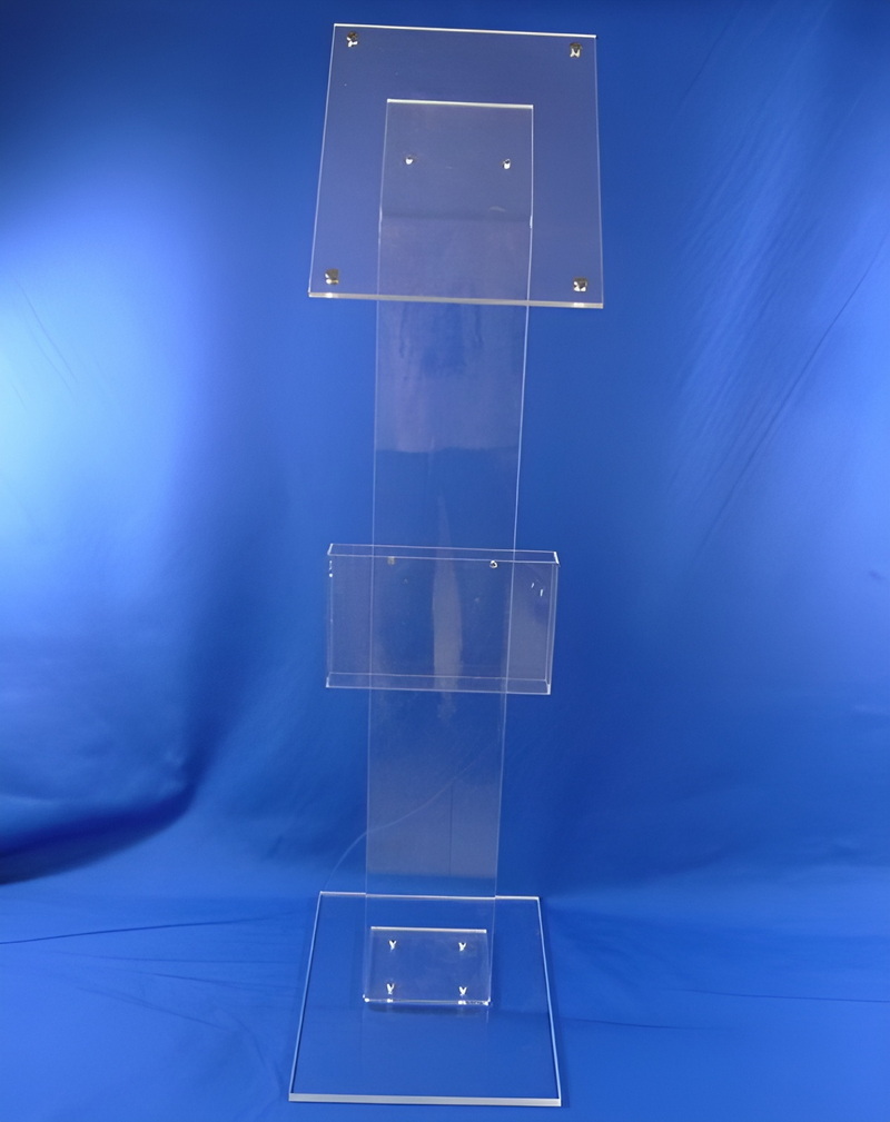 Floor clear acrylic brochure and sign display stand 9197